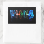 Der Name Diana in 3D-Leuchten (Foto) Rechteckiger Aufkleber (Tasche)