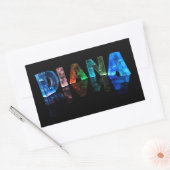 Der Name Diana in 3D-Leuchten (Foto) Rechteckiger Aufkleber (Umschlag)