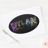 Der Name Dylan in 3D-Leuchten (Foto) Ovaler Aufkleber (Umschlag)