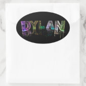 Der Name Dylan in 3D-Leuchten (Foto) Ovaler Aufkleber (Tasche)