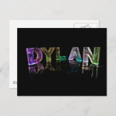 Der Name Dylan in 3D-Leuchten (Foto) Postkarte (Vorne/Hinten)