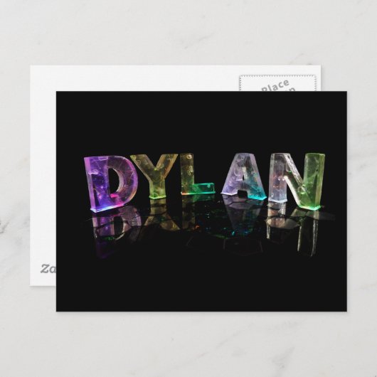 Der Name Dylan in 3D-Leuchten (Foto) Postkarte (Vorne/Hinten)