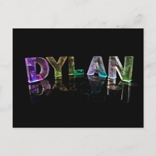 Der Name Dylan in 3D-Leuchten (Foto) Postkarte (Vorderseite)