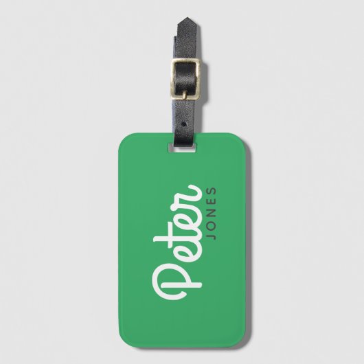 Der Name eines feinen Skripts ist einfach, hell gr Gepäckanhänger (Vorderseite Vertikal)