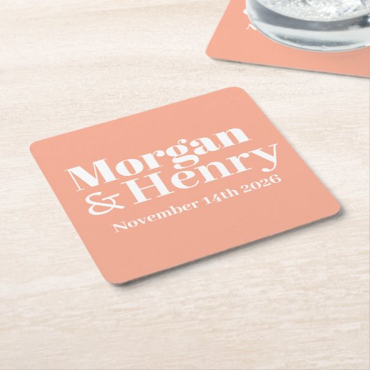 Der Name Einfach Modernes Elegantes Mono Hochzeit Rechteckiger Pappuntersetzer (angewinkelt)