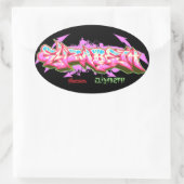 Der Name Elizabeth in Graffiti-Stickers | Oval Ovaler Aufkleber (Tasche)