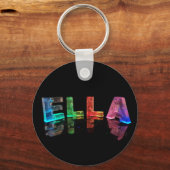 Der Name Ella in 3D Lights (Foto) Schlüsselanhänger (Vorderseite)