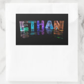 Der Name Ethan in 3D-Leuchten (Foto) Rechteckiger Aufkleber (Tasche)