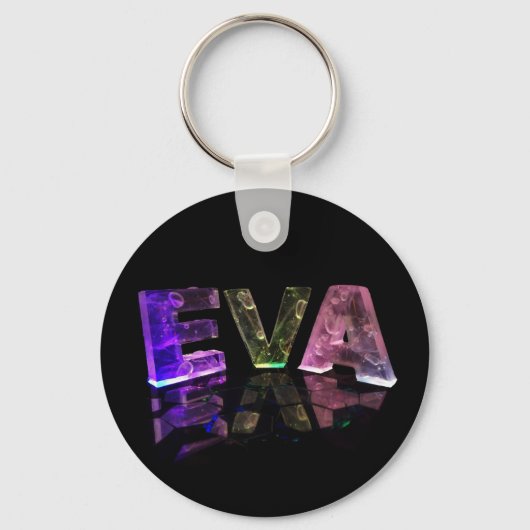 Der Name Eva in 3D-Leuchten (Foto) Schlüsselanhänger (Vorderseite)