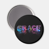 Der Name Grace in 3D-Leuchten (Foto) Magnet (Vorderseite/Rückseite)
