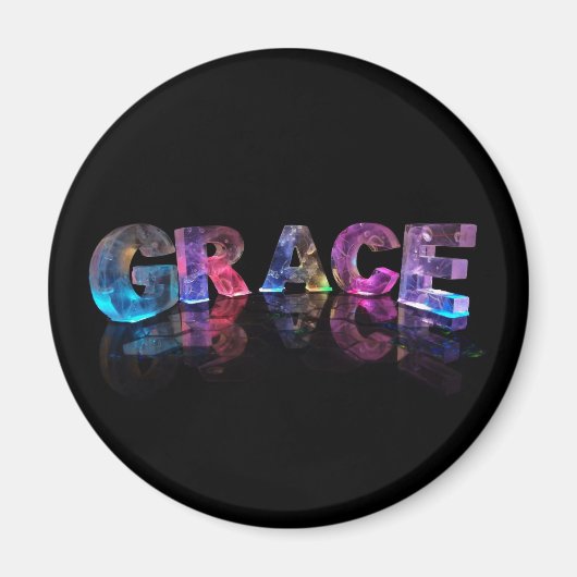 Der Name Grace in 3D-Leuchten (Foto) Magnet (Vorne)