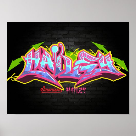 Der Name Hailey in Graffiti Poster (Vorne)