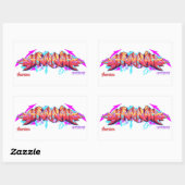 Der Name Hannah in Graffiti-Rectangle Stickers (Blatt)