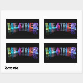 Der Name Heather in 3D-Leuchten (Foto) Rechteckiger Aufkleber (Blatt)