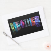 Der Name Heather in 3D-Leuchten (Foto) Rechteckiger Aufkleber (Umschlag)