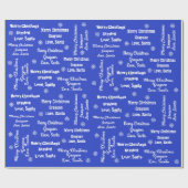 Der Name Ihres Kindes auf blauem Geschenk Wrap von Geschenkpapier (Flach)