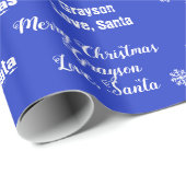 Der Name Ihres Kindes auf blauem Geschenk Wrap von Geschenkpapier (Rolleneckpunkt)