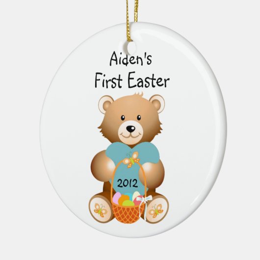 Der Name Ihres Kindes: Erster Osterdekor Keramik Ornament (Links)