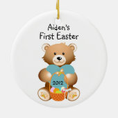 Der Name Ihres Kindes: Erster Osterdekor Keramik Ornament (Hinten)