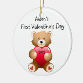 Der Name Ihres Kindes: Erster Valentinstag Keramikornament (Links)