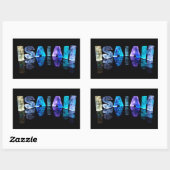 Der Name Isaiah in 3D-Leuchten (Foto) Rechteckiger Aufkleber (Blatt)