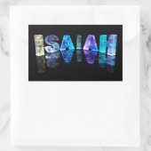 Der Name Isaiah in 3D-Leuchten (Foto) Rechteckiger Aufkleber (Tasche)