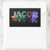 Der Name Jakob in 3D-Leuchten (Foto) Rechteckiger Aufkleber (Tasche)