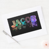 Der Name Jakob in 3D-Leuchten (Foto) Rechteckiger Aufkleber (Umschlag)