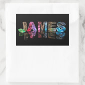 Der Name James in 3D-Leuchten (Foto) Rechteckiger Aufkleber (Tasche)