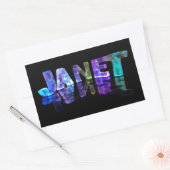 Der Name Janet in 3D-Leuchten (Foto) Rechteckiger Aufkleber (Umschlag)