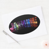 Der Name Jasmine in 3D-Leuchten (Foto) Ovaler Aufkleber (Umschlag)