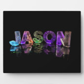 Der Name Jason in 3D Lights (Foto) Fotoplatte (Vorderseite)
