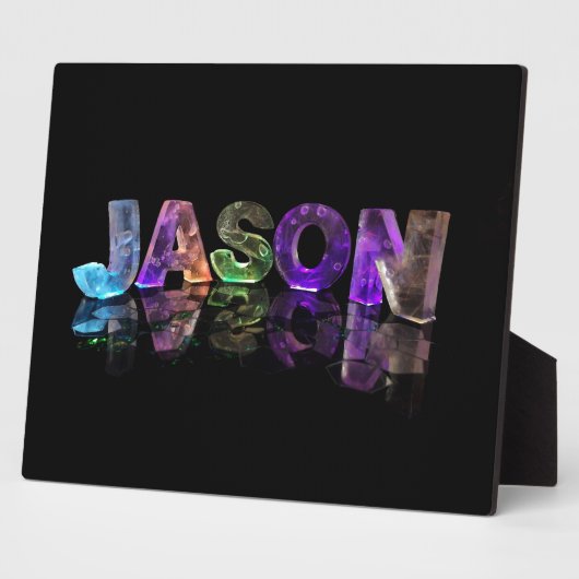 Der Name Jason in 3D Lights (Foto) Fotoplatte (Seite)