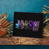 Der Name Jason in 3D Lights (Foto) Fotoplatte (Seite)