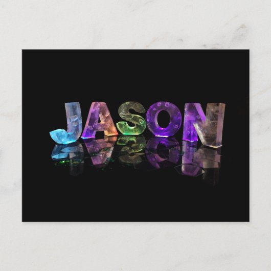 Der Name Jason in 3D Lights (Foto) Postkarte (Vorderseite)