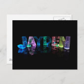 Der Name Jayden in 3D-Leuchten (Foto) Postkarte (Vorne/Hinten)