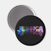 Der Name Jessica in 3D-Leuchten (Foto) Magnet (Vorderseite/Rückseite)