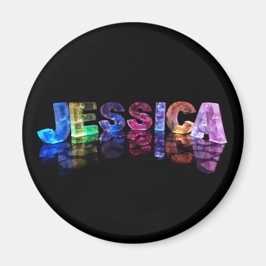 Der Name Jessica in 3D-Leuchten (Foto) Magnet (Vorne)
