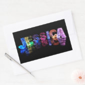 Der Name Jessica in 3D-Leuchten (Foto) Rechteckiger Aufkleber (Umschlag)
