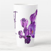 Der Name Jessica ist lila Blumen boho Milchtasse (Vorderseite)