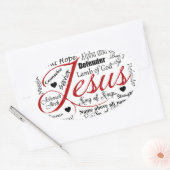 Der Name Jesus Ovaler Aufkleber (Umschlag)