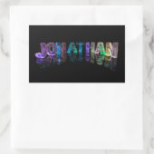 Der Name Jonathan in 3D-Leuchten (Foto) Rechteckiger Aufkleber (Tasche)