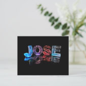 Der Name Jose in 3D-Leuchten (Foto) Postkarte (Stehend Vorderseite)