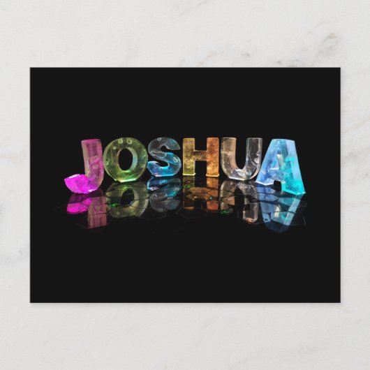 Der Name Joshua in 3D-Leuchten (Foto) Postkarte (Vorderseite)