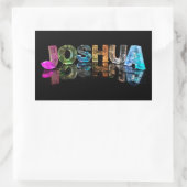 Der Name Joshua in 3D-Leuchten (Foto) Rechteckiger Aufkleber (Tasche)