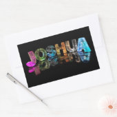 Der Name Joshua in 3D-Leuchten (Foto) Rechteckiger Aufkleber (Umschlag)