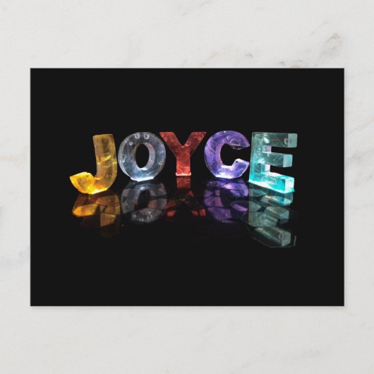 Der Name Joyce in 3D-Leuchten (Foto) Postkarte (Vorderseite)