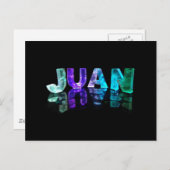 Der Name Juan in 3D-Leuchten (Foto) Postkarte (Vorne/Hinten)