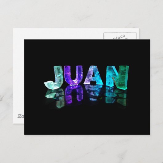 Der Name Juan in 3D-Leuchten (Foto) Postkarte (Vorne/Hinten)