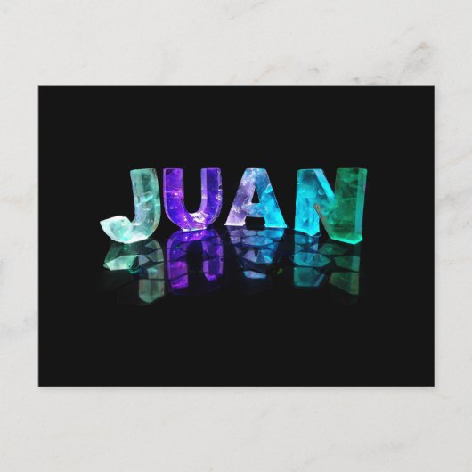 Der Name Juan in 3D-Leuchten (Foto) Postkarte (Vorderseite)